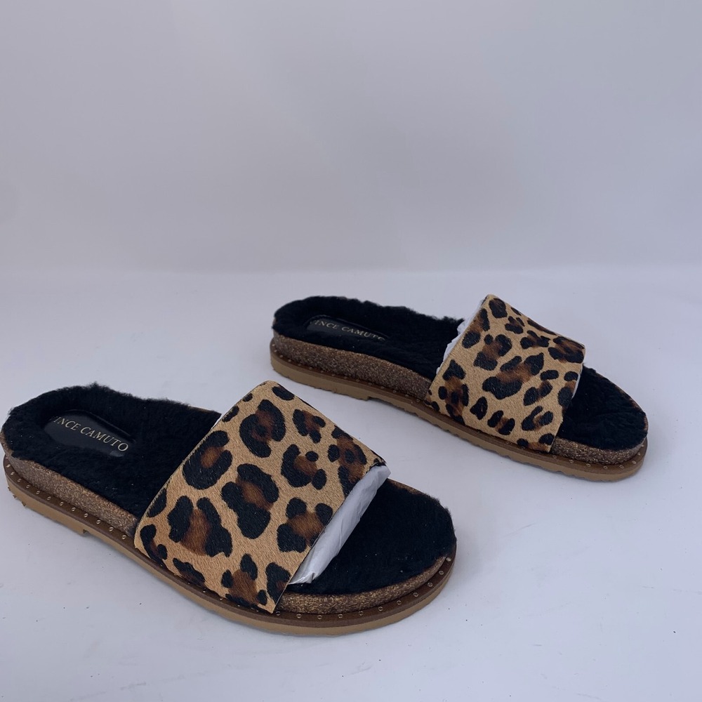 Vince Camuto Kanadial 0304VC5126 Slide Sandals Women's 8.5M Leo Hair‎ Calf S0656